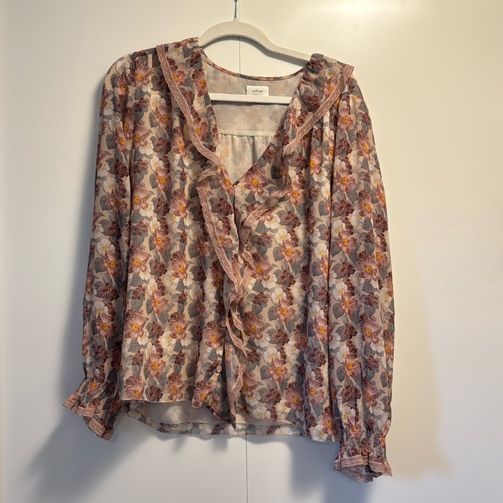 Wilfred mauvy floral blouse